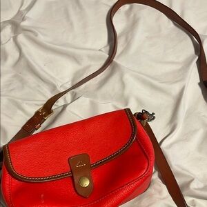 Dooney & Bourke Red and Brown Crossbody Bag